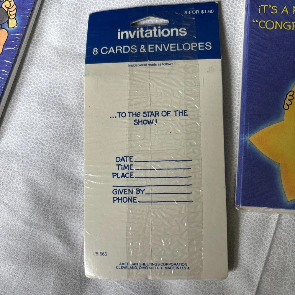 New Vintage 1970's(?)ZIGGY, American Greetings Party Invitations Congratulations